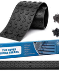 Non Slip Outdoor Stair Treads 4x24 Inch Diamond Textured Rubber Mats for Steps, boxed with screws and washers