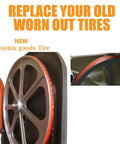 Urethane Bandsaw Tires 16 Inch By 1-1/4 Inch By 3/32 Inch, 2 Pack Fits Most 16 Inch Band Saws, No Adhesive Needed, installed