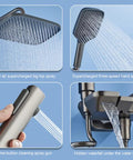 CUTPOIY Exposed Shower System Matte Black Shower Fixtures with supercharged top spray and hand spray features.