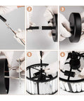 Installation steps for Crystal Drum Pendant Light Fixture With 3 Lights In Black Finish Adjustable Height Cylinder Pendant