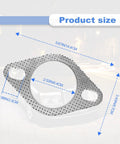 Amazon 2.5-inch exhaust gasket with 2 bolt holes; high-temperature perforated metal flange gasket.