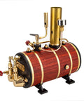 Copper Horizontal Steam Boiler With Insulation And Double Combustion Tube System, 850ml Capacity for Model Ship Engines