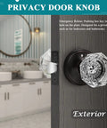 Octagon Crystal Door Knob Set For Privacy In Oil Rubbed Bronze Finish Clear Glass Knobs For Bathroom And Bedroom 5 Pack