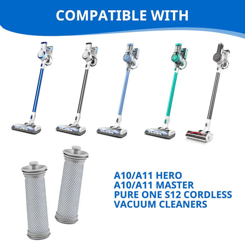 Pre Filter Set For A10 A11 Hero Master And Pure One S11 Cordless Vacuum, compatible models shown with two filters