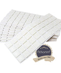 Four Hundred White Square Self Adhesive Felt Pads For Furniture And Chairs Big Time Floor Protectors stacked in rows.