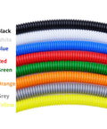 Multi-color spiral wrap cable tubes including orange for Spiral Wrap Cable Tube 7.5mm To 25mm 5M PP Insulated Split Wire Loom Protection Sleeve.