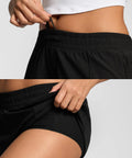 Women’s Running Shorts With Built In Liner And Quick Dry Mesh Lightweight Athletic Gym Shorts With Zip Pocket, adjusting drawstring