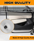 Tough As Nails Rubber Door Buffer Pads 10 Pack Auto Front Rear shock absorber cushion installed inside car door.