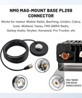 NMO Antenna Magnetic Base Mount With 16.4 Ft RG58 Coaxial Cable PL259 Plug And Mounting Cap for CB GMRS Marine Radios