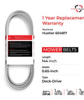 Raptor SD 54 Deck Belt Replacement 144 Inch Length 0.65 Inch Wide Heavy Duty Aramid Cord Belt Fits Raptor SD 54 Zero Turn Models