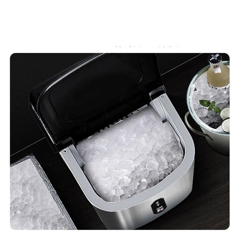 Top Shelf Countertop Nugget Ice Maker With Hassle Free Self Cleaning And Travel Ready Design For Chilling Sodas Smoothies And Cocktails fast ice production.
