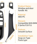 BMW 5 Series No-Remove Interior Door Pull Handle Sticky Cover Kit F10 F11 2010 2016 product parts and dimensions overview