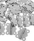 Mini Butterfly Cabinet Hinges 24 Piece Set With Replacement Screws Silver Iron Hardware Elegant Vintage Design
