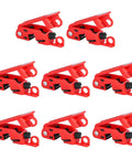 Badass Circuit Breaker Lockout Kit, Industrial Grade Lockout Tagout Breaker Locks For Standard Single And Double Toggles, Heavy Duty Safety Locks For 120V 240V Panels, 8 Pack Red heavy-duty locks in a set of eight, designed for circuit breaker safety.
