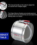 Heavy Duty 14 Inch Manual Backdraft Damper For HVAC Ductwork Stainless Steel Body Aluminum Blade Adjustable Airflow Control Valve