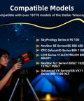 Person using telescope with Universal 2 Amp AC Adapter For Computerized Telescopes Replacement Power Supply With 10ft Cable