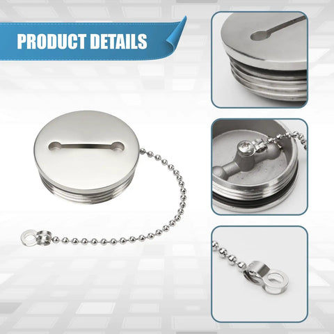 2 Inch 50mm Boat Gas Cap Stainless Steel Polished Marine Deck Fill With Chain Tough As Nails Built To Last Fuel Water Gas Filler Cover Replacement For Boats Yachts Caravans RVs Trucks Deck Hardware Silver
