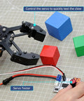 Beefy BigClaw Mechanical Gripper For DIY Robots, Heavy Duty Robotic Claw Grabber With Large Contact Surface, Aluminum Build