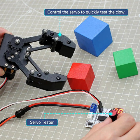 Beefy BigClaw Mechanical Gripper For DIY Robots, Heavy Duty Robotic Claw Grabber With Large Contact Surface, Aluminum Build