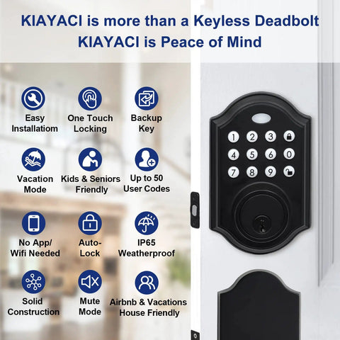 Keyless Front Door Lock Set With Keypad Deadbolt Silver Finish Single Cylinder Handle Set features and benefits