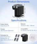 Dimensions and specs for Panda Nozzle Brush Kit with Silicone Wiper for Bambu Lab P1S P1P X1C X1E 3D Printers