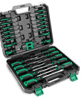 Magnetic Screwdriver Set With Storage Case And Magnetizer 27 Piece Bi Material Screwdrivers Includes Slotted Phillips Torx And Precision