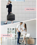 Rolling Laptop Bag For 15.6 Inch Laptop Underseat Carry On Luggage With TSA Lock shown in urban and business settings