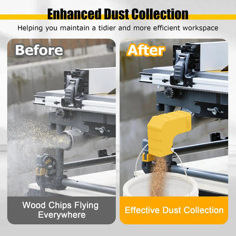 Dust Port Adapter For DWE7485 Table Saw, Fast And Efficient Dust Collection, Compact Plastic Design With Hook, Easy Install