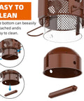 Weight Activated Squirrel Proof Bird Feeder For Outdoor Use Large Capacity Keeps Squirrels From Stealing Seed While Finches Cardinals And Chickadees Feed Freely Weatherproof Durable Construction In Reddish Brown with detachable bottom for easy cleaning