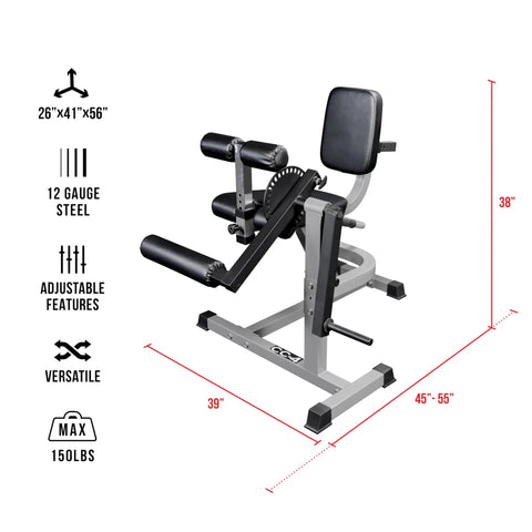Leg Extension And Leg Curl Machine For Home Gym Adjustable With 8 Thigh And 6 Back Positions Plate Loaded Up To 150 Lbs