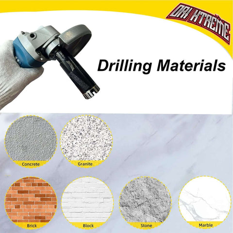 Front view of ORIXTREME diamond core drill bit, 1-3/8 in (35 mm), 5/8-11 thread for dry drilling concrete, granite, marble.