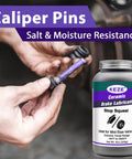 Extreme Temp Ceramic Brake Caliper Lubricant With Brush Top Can held by hand for sliding pins and calipers, 8 oz.