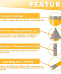 Front view of HASFER 13-piece diamond core drill bits set infographic for marble and ceramic tile tools (5/8-11 thread).