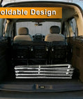 Foldable Collapsible Conveyor Roller System For Warehouse Unloading shown in car trunk for portability