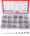 304 Stainless Steel Bearing Balls Kit With 18 Sizes From 1mm To 12.5mm 390 Pcs Assorted Loose Ball Bearings In Plastic Case