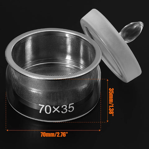Watch Parts Cleaning Jar With Stainless Steel Mesh Strainer Glass Cleaning Container For Maintenance And Modifications Small Parts Organizer For Screws Earrings 7cm By 3.5cm Lid Included