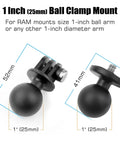 Two Pack 1 Inch Ball Head Mounts With One Quarter Inch Twenty Threaded Stud For GoPro Hero Series AKASO Insta360 DJI Osmo Action Cams