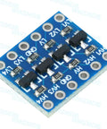 Four Channel Bidirectional Logic Level Shifter Module 3.3V To 5V And 5V To 3.3V module with circuit components, top view.