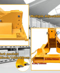 Forklift Jib Boom Crane With Adjustable Tilt 6600 Lbs Capacity showing adjustable angles and fork pocket dimensions.