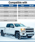 White truck compatible with Chevy 3.25In 83Mm Black Wheel Center Caps Hub Covers For Silverado Suburban Tahoe Yukon XL Sierra Van Savana