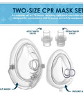 Primacare RS-6848 CPR mask set with adult and infant masks and valves, clear plastic