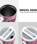 Totally Sick Halloween Scary Mask Tumbler With Lid And Straw 40 Oz Insulated Travel Cup Swicel design with multiple opening options.