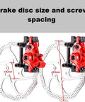 All In One Mechanical Bike Disc Brake Kit With Front And Rear Calipers Two 160mm Rotors in red BB7 style with screw layout