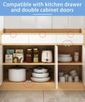 Heavy Duty Magnetic Push Latch Set 4 Pack on open kitchen cabinet showing seamless door look without handles