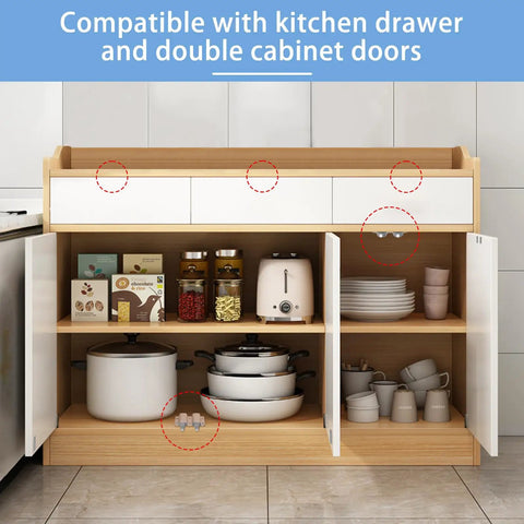 Heavy Duty Magnetic Push To Open Latch Built Rugged For Kitchen Cabinets And Drawers in modern kitchen cabinet with storage.