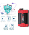 Rock Solid 300W Car Power Inverter Dc 12V To 110V Ac Vehicle Adapter Converter showing multi protection features.