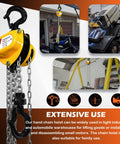 Half Ton Chain Hoist, Ultra Lightweight And Compact, 10 Foot Lift, 11 Inch Low Headroom, Industrial Grade Steel Chain Fall product display