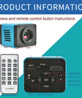 Camera and remote control instructional guide for Snag Crisp 4K Shots With This Badass 8.3MP USB Microscope Camera Delivering Killer 3840X2160 Clarity For Heavy Duty Industrial Work And Super Smooth Live Streaming.
