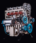 4 Cylinder Metal Engine Model Kit That Actually Works With 325 Precision Parts For DIY Car Engine Build Perfect For Gearheads And Science Buffs Aluminum Finish DM13, front view