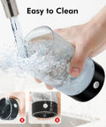 Cold Foam Milk Frother 9oz Automatic No Mess Whipping Gadget For Lattes, Cappuccinos, And Macchiatos, shown being rinsed under water